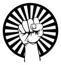 Retro Revolution Hand Fist Raised Air Propaganda
