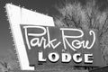 Retro Roadside Neon Vintage Motel Sign.  Americana, Lodge, Travel Royalty Free Stock Photo