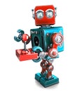 Retro Robot with a joystick. . Contains clipping path