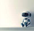 Retro robot thinking of sitting on a cube, stock, and stock