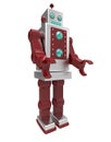 Retro robot on white background with clipping mask