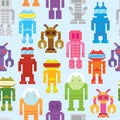 Retro robots seamless vector pattern Royalty Free Stock Photo