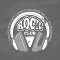 Retro rock music club, shop vector logo Royalty Free Stock Photo