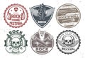 Retro Rock Music Stamps Set Royalty Free Stock Photo