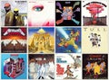 Retro rock and pop music LP album covers