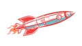 Retro rocket ship taking off for space exploration, vector design Generative AI Royalty Free Stock Photo