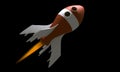 Retro rocket space ship isolated on black Royalty Free Stock Photo