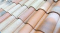 Retro roman europe new tiles roof background texture of house Royalty Free Stock Photo