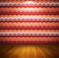 Retro room with wavy wallpaper Royalty Free Stock Photo