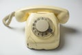 Retro rotary telephone with cracks and broken parts Royalty Free Stock Photo