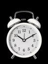 retro round-shaped alarm clock with arrows, isolated Royalty Free Stock Photo