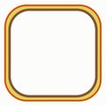 Retro Rounded Square Frame with Orange and Brown Stripes Royalty Free Stock Photo