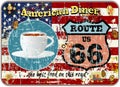 Retro route 66 diner sign Royalty Free Stock Photo