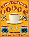 Retro route 66 diner sign