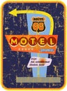 Retro route 66 Motel sign Royalty Free Stock Photo