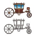 Retro royal chariot, vintage carriage for wedding