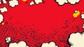 Retro Ruby vintage pop art style speech bubble vector pattern background for design projects