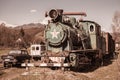 Retro rusty locomotive