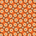 Retro 1970s Abstract Funky Orange Shapes Pattern