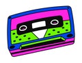 Retro 1990s cassette, music tape old-school item Royalty Free Stock Photo