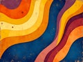 Retro 1970s colorful abstract wavy pattern background Royalty Free Stock Photo