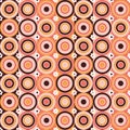 Retro 60s 70s Groovy Circles And Flowers Funky Vintage Boho Pattern Royalty Free Stock Photo