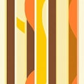 A retro 70s-inspired line pattern with thick curved stripes in orange, yellow, and brown. A Royalty Free Stock Photo