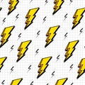 Retro 80s lightning bolts pattern