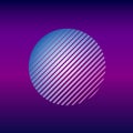 Retro 1980s Synthwave Glowing Retro Style Neon Moon Royalty Free Stock Photo