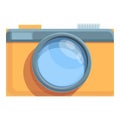 Retro safari camera icon, cartoon style Royalty Free Stock Photo