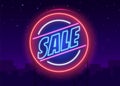 Retro sale neon sign. Las Vegas concept Royalty Free Stock Photo