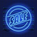 Retro sale neon sign. Las Vegas concept. Royalty Free Stock Photo