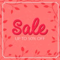 Retro sale poster with grunge texture. Up to 50