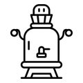 Retro samovar icon, outline style