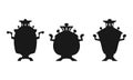 Retro samovar. Silhouette icons set