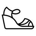 Retro sandals icon, outline style Royalty Free Stock Photo