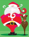 Retro Santa and Rudolph Royalty Free Stock Photo