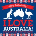 Retro sash Australia Day card