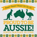 Retro sash Australia Day card