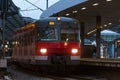 Retro sbahn train in the evening Royalty Free Stock Photo