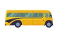 Retro School Bus, Side View, Back to School Concept, Students Transportation Vehicle Flat Vector Illustration Royalty Free Stock Photo