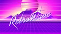 Retro Wave Sunset Royalty Free Stock Photo