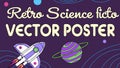 Retro science fiction poster, vintage space theme, futuristic design element vector design Generative AI Royalty Free Stock Photo