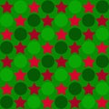 Retro seamless abstract pattern - star alternating circle in christmas festive colors of red and green Royalty Free Stock Photo