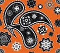 Retro seamless indian paisley vector pattern