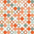 Retro seamless pattern with circles and stars. Royalty Free Stock Photo