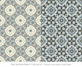 Retro Seamless Pattern 2 Color Set_241 Round Curve Squre Cross F