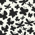 Retro seamless pattern of colorful butterfly Royalty Free Stock Photo