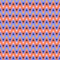 Retro seamless pattern. Flat vector zigzag colorful nostalgic background design. Royalty Free Stock Photo