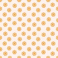 Retro seamless pattern with flowers daisies, in a warm color palette.